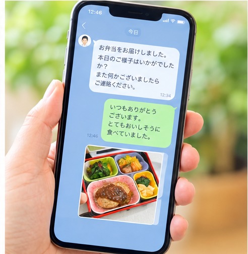 ご家族へのLINE報告画面の例